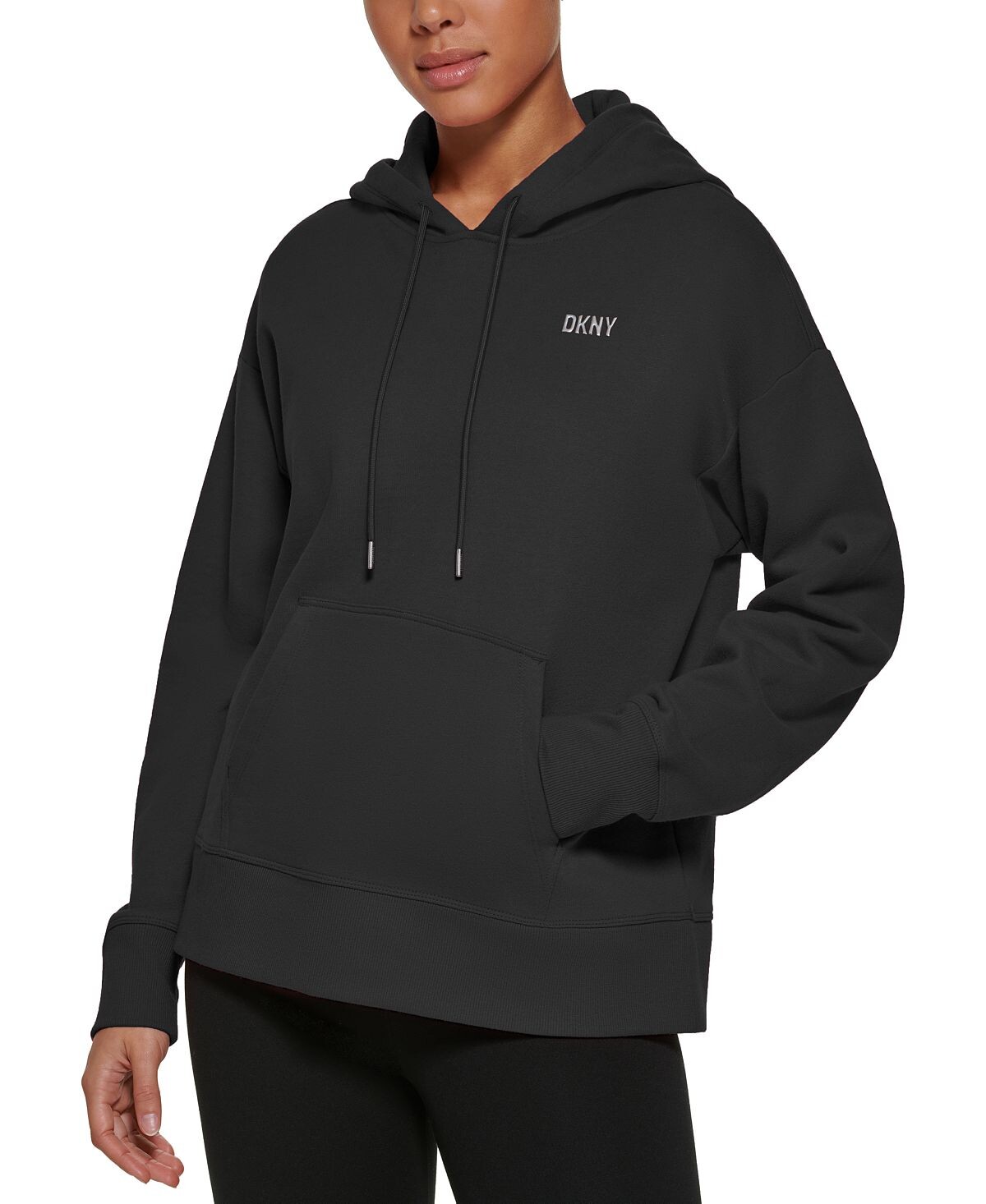 

Женская худи с металлическим логотипом DKNY, мульти, Черный