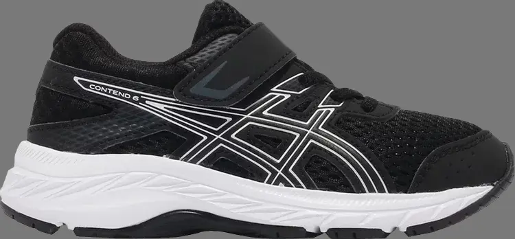 

Кроссовки contend 6 ps 'black white' Asics, черный