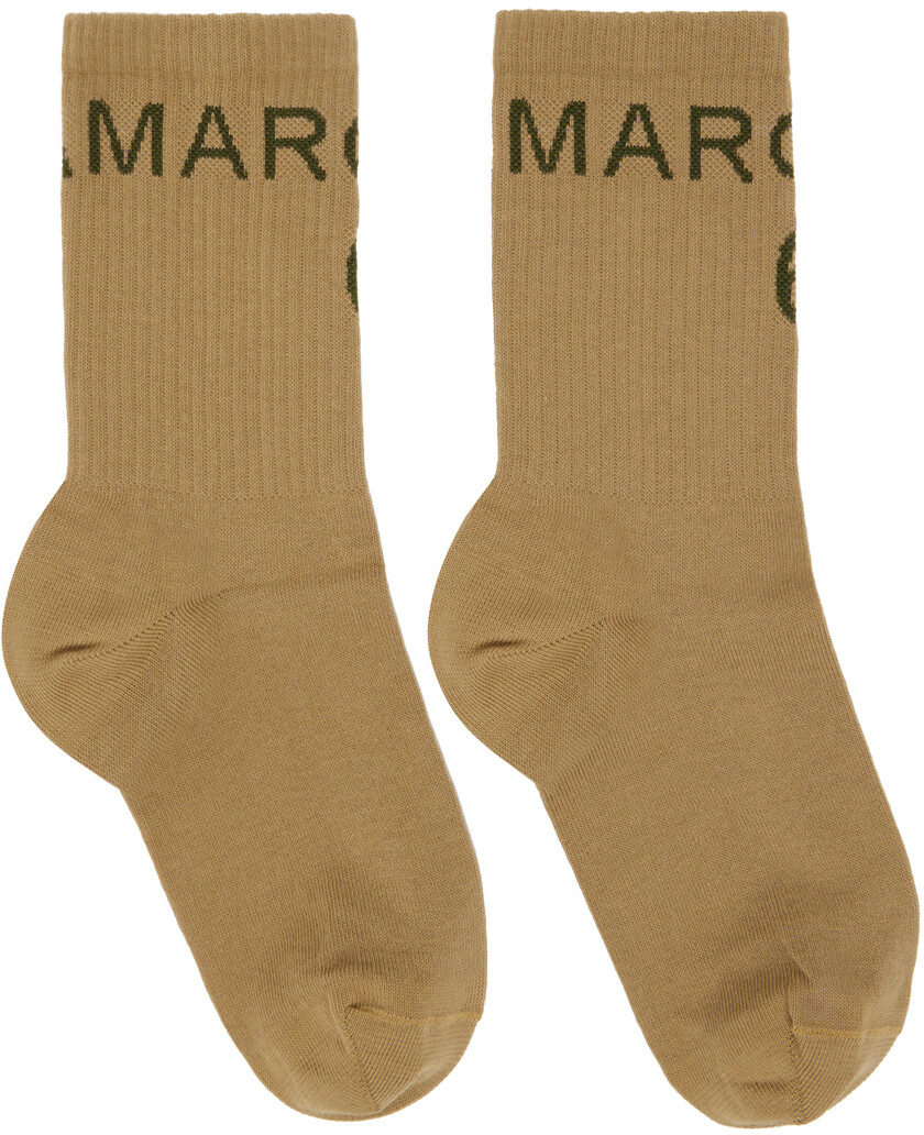

Бежевые носки бутлег MM6 Maison Margiela