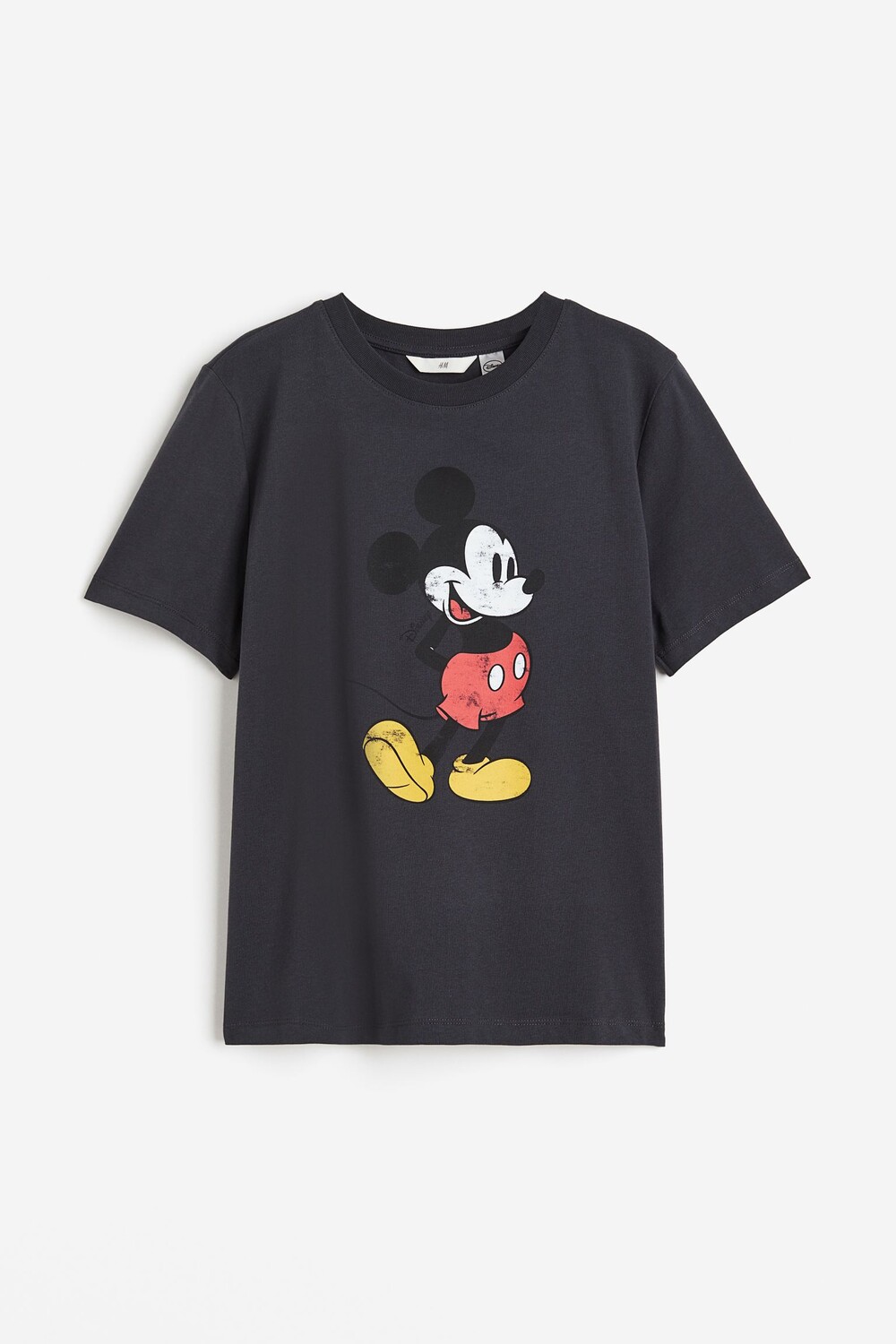 

Футболка H&M Motif Mickey Mouse, темно-серый