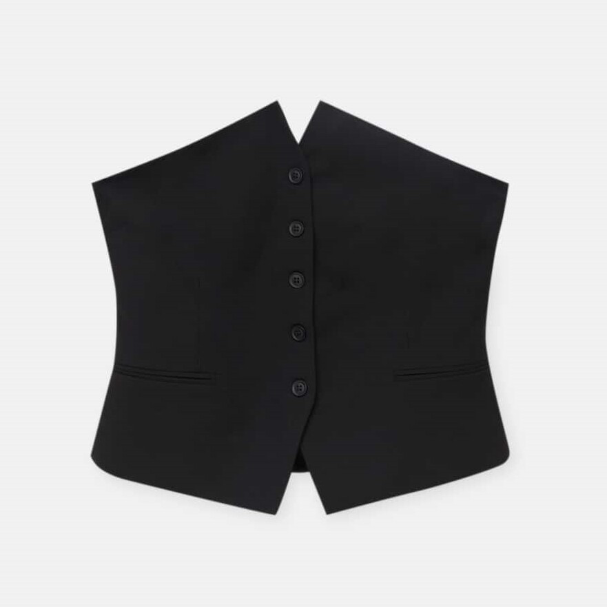 

Топ Pull&Bear Strapless Buttoned, черный