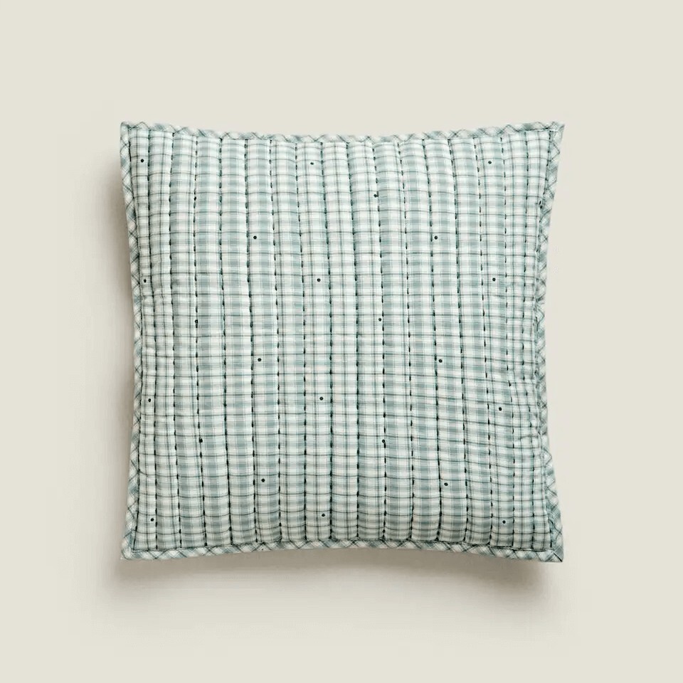 

Чехол на подушку Zara Home Children’s Checked Christmas, бирюзовый/белый