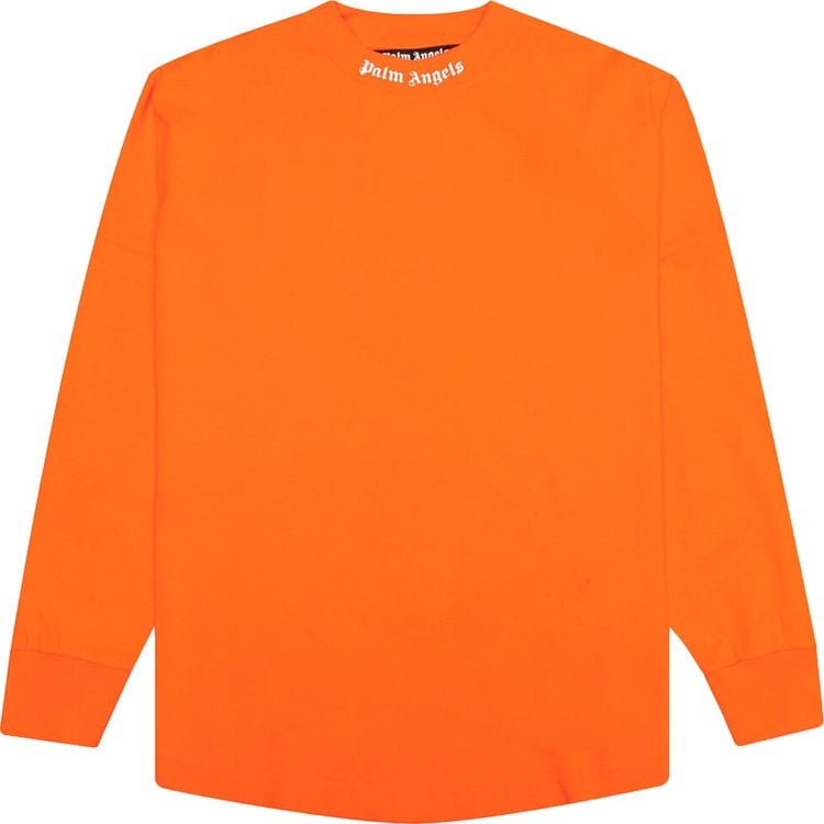 Лонгслив Palm Angels Classic Logo Over Long-Sleeve Tee 'Orange/White', оранжевый - фото