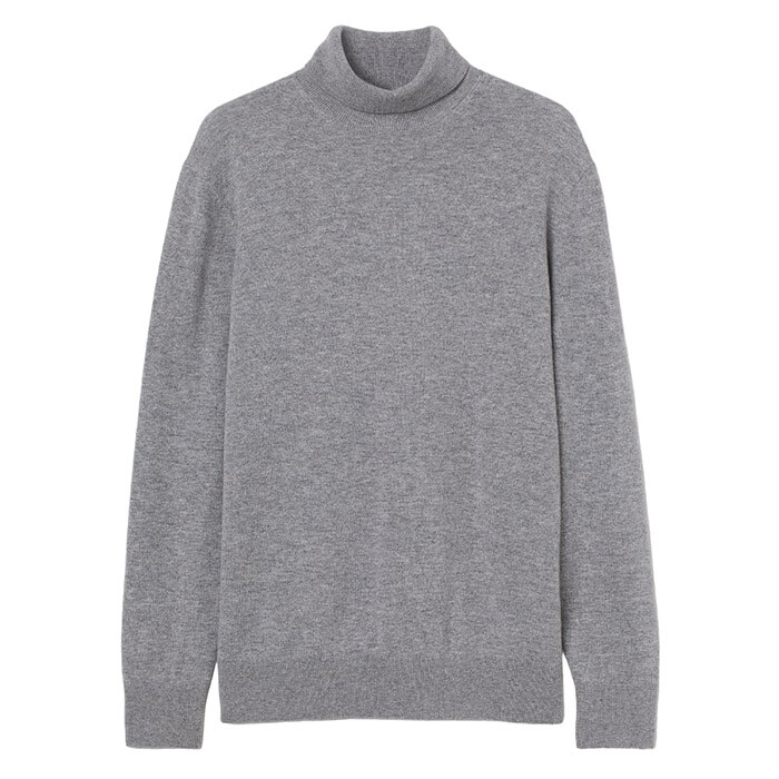 

Свитер H&M Merino Wool Turtleneck, серый меланж
