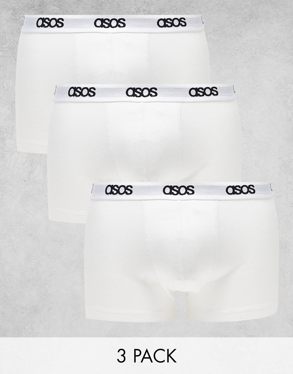 

Комплект из 3 белых шорт ASOS DESIGN с поясом с логотипом