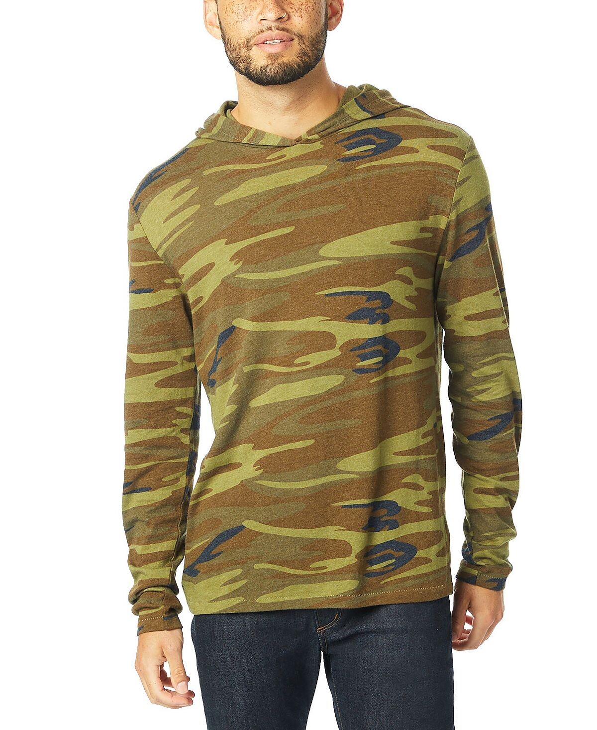 

Мужской пуловер с капюшоном из эко-джерси keeper Alternative Apparel, Коричневый