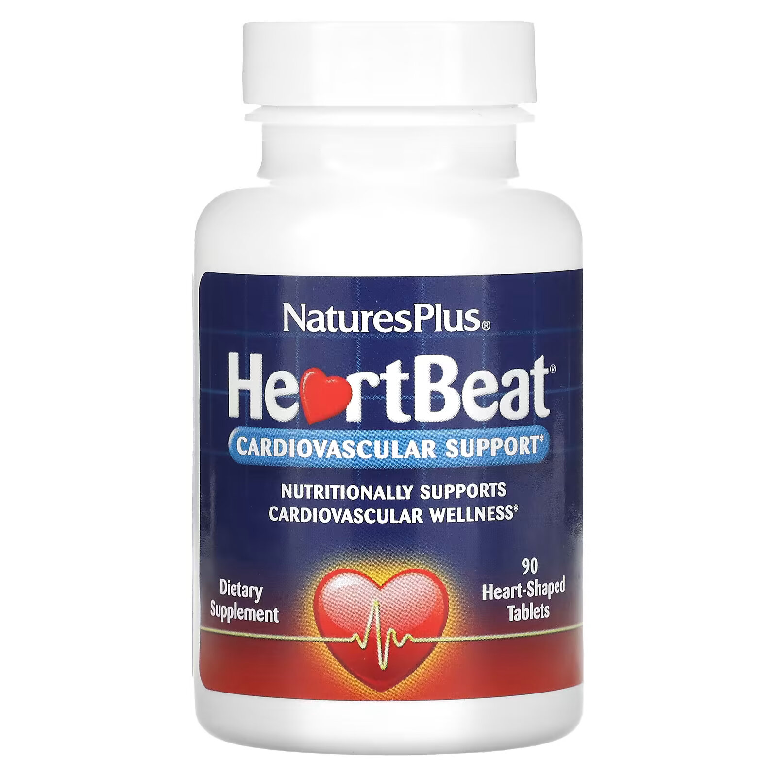 NaturesPlus, HeartBeat, поддержка сердечно-сосудистой системы, 90 таблеток в форме сердца naturesplus heartbeat поддержка сердечно сосудистой системы 90 таблеток в форме сердца