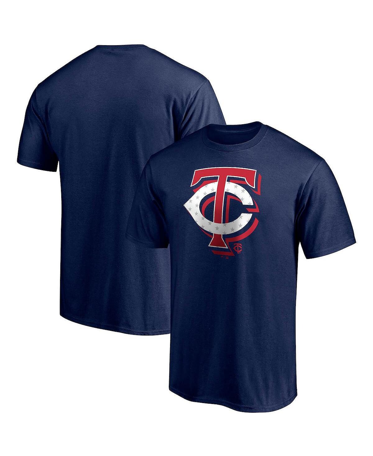 

Мужская темно-синяя футболка minnesota twins red white с логотипом команды Fanatics, синий
