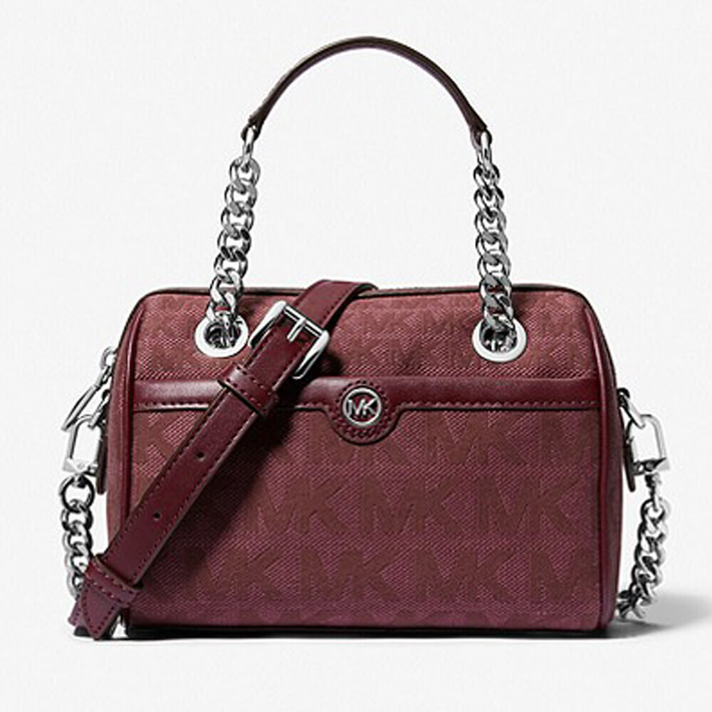 

Сумка кросс-боди Michael Michael Kors Blaire Extra-Small Logo Jacquard Duffel, бордовый