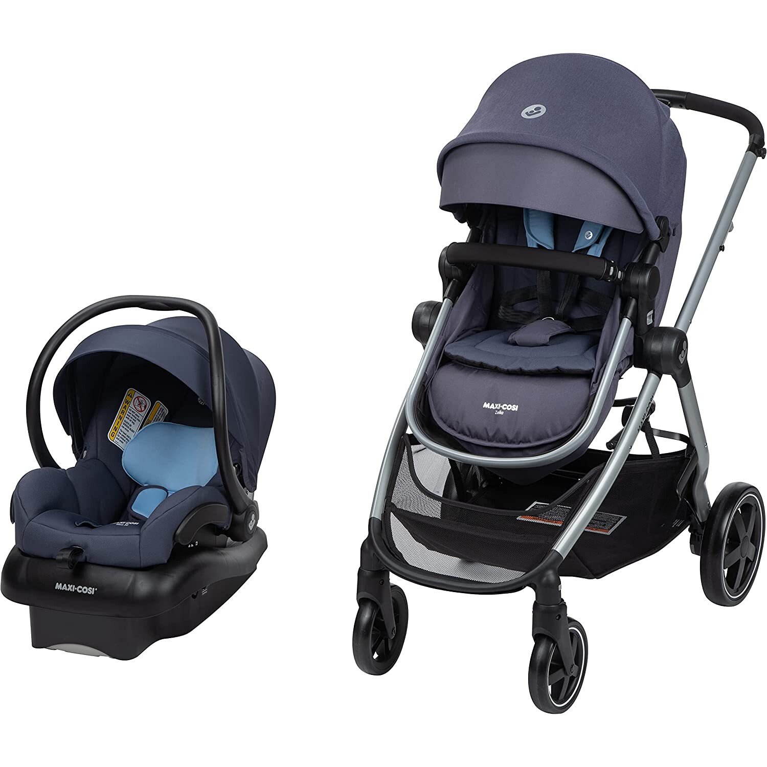 

Детская коляска + автокресло Maxi-Cosi Zelia 5-in-1, серо-фиолетовый