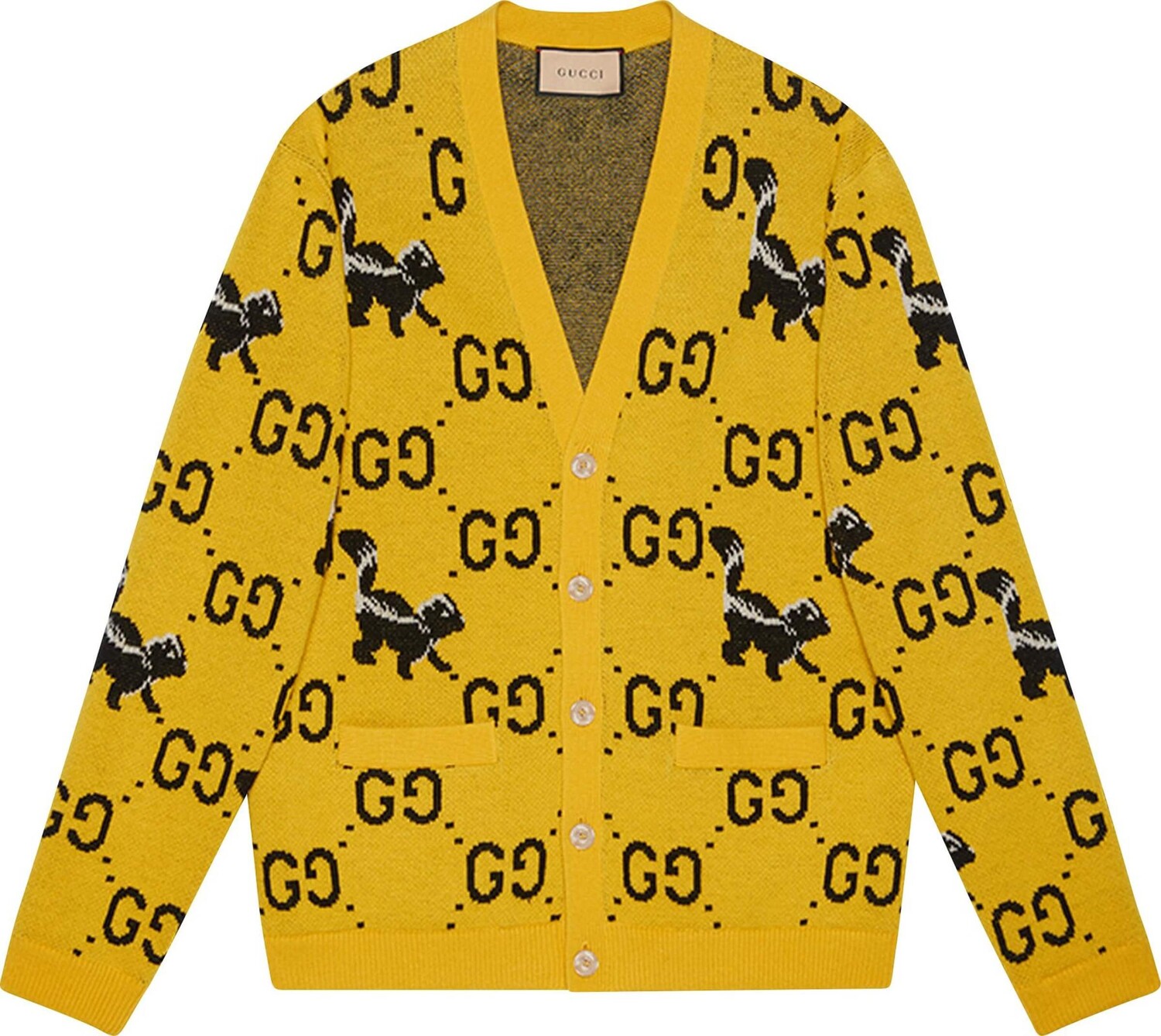 

Кардиган Gucci GG And Skunk, желтый