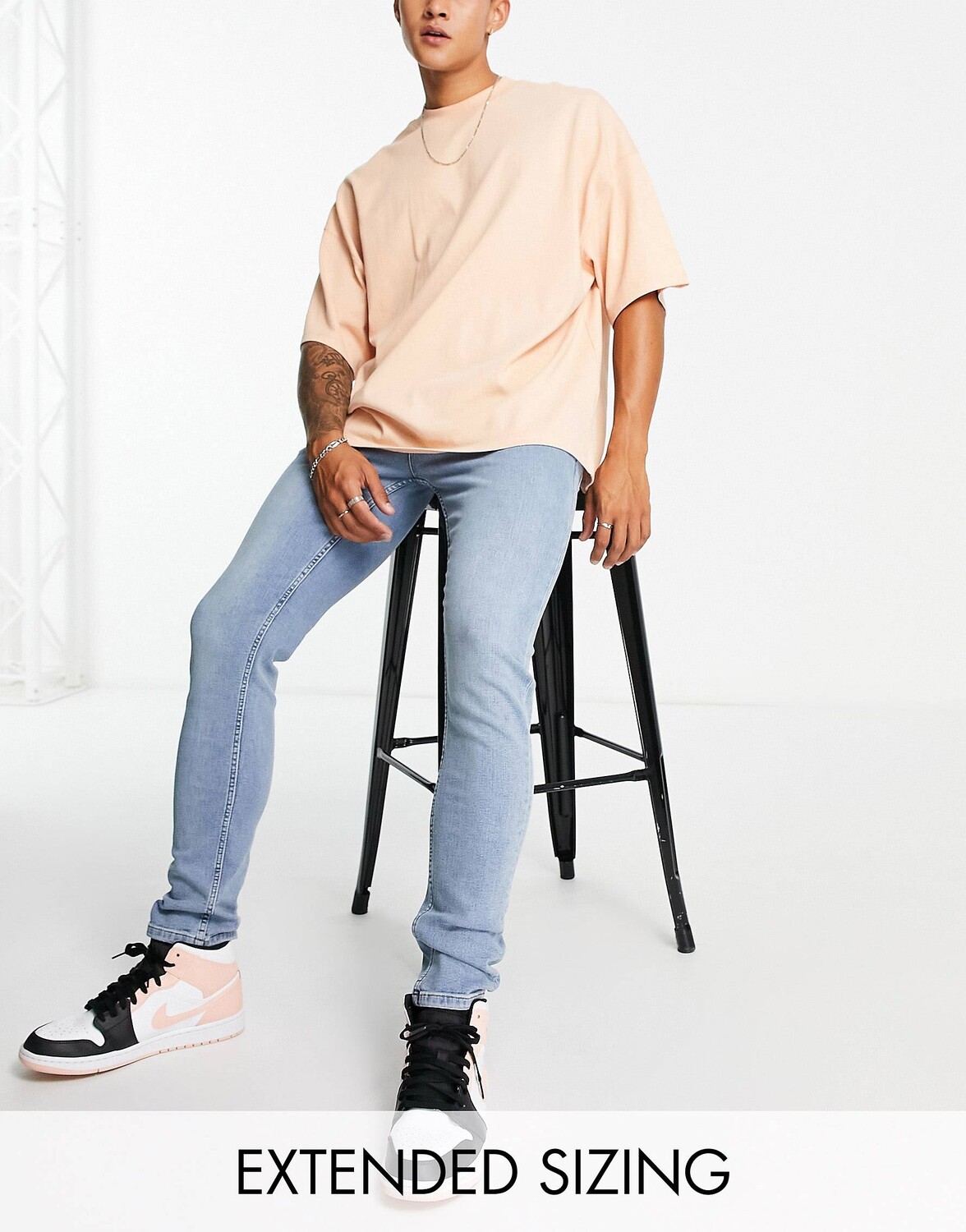 

Светло-синие джинсы скинни в винтажном стиле ASOS DESIGN