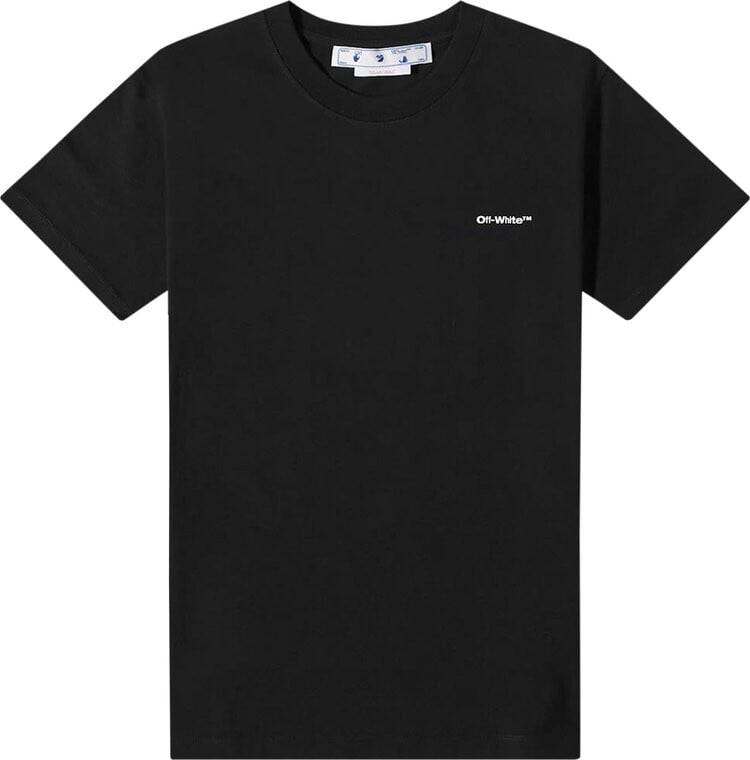 

Футболка Off-White Wave Outline Diagonal Slim T-Shirt 'Black/White', черный