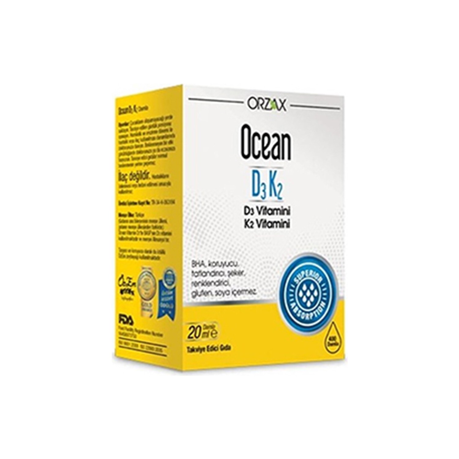 

Витаминные капли Ocean D3k2, 20 мл