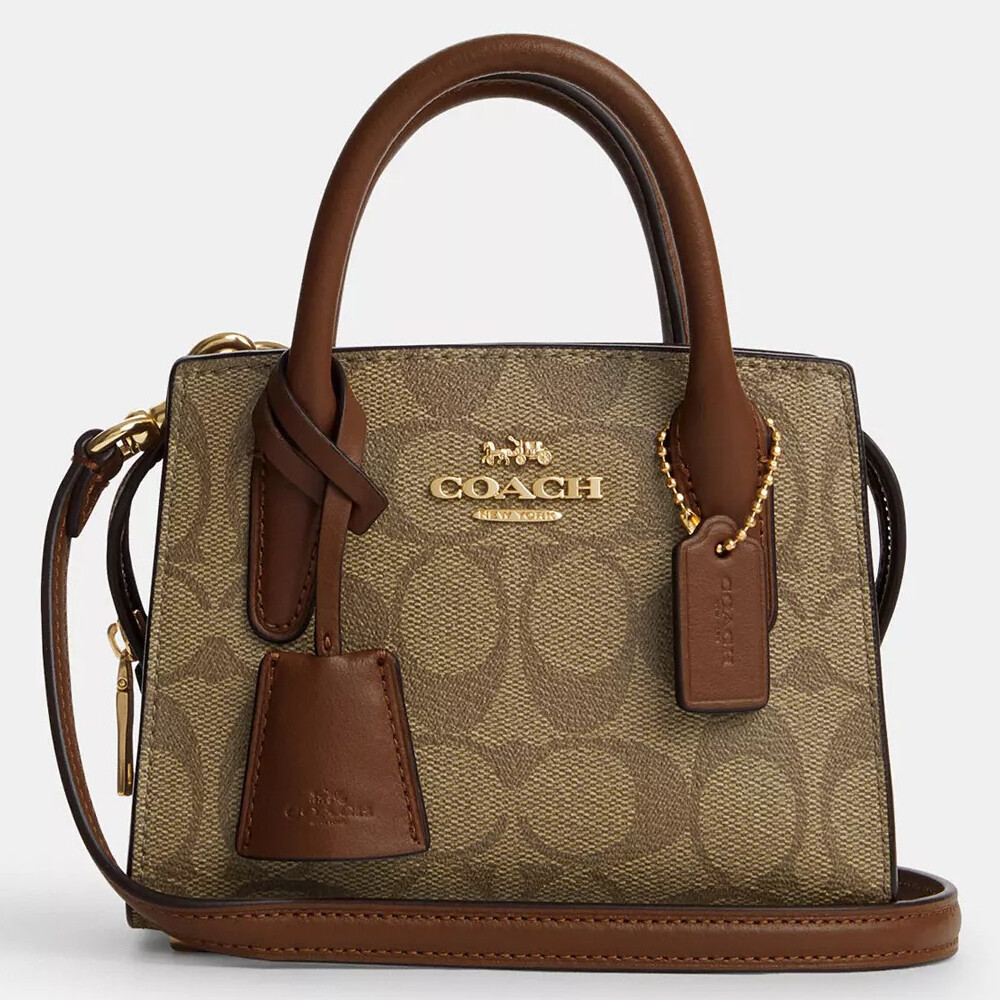 

Сумка Coach Outlet Andrea Mini Carryall In Signature Canvas, хаки/коричневый