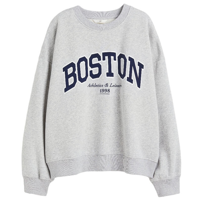 

Свитшот H&M Boston, светло-серый (Размер M)