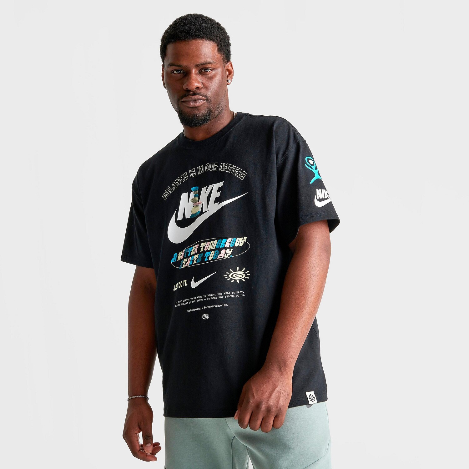 

Мужская футболка с рисунком Nike Sportswear Balance, черный