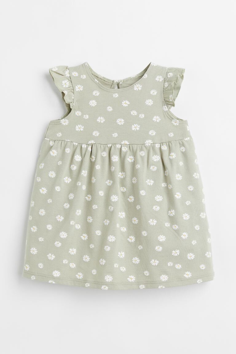 

Платье из джерси H&M, салатовый/цветы