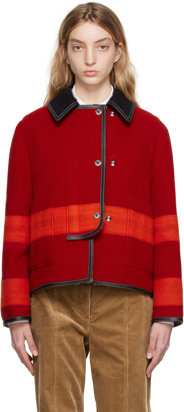 

Красная полосатая куртка Burberry