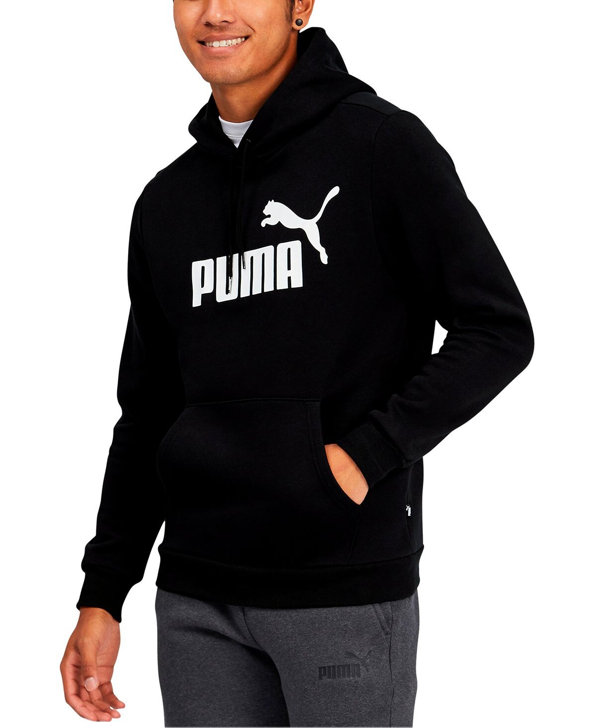 

Мужская худи из флиса с логотипом Puma, черный