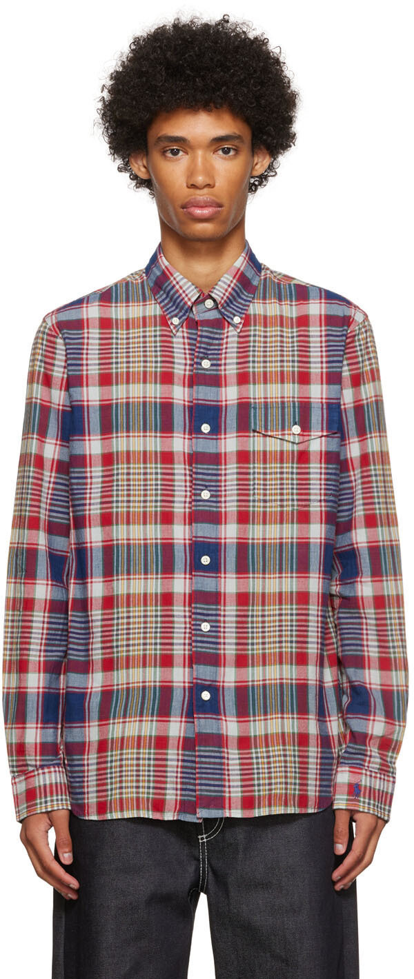 

Красная клетчатая рубашка Madras Polo Ralph Lauren