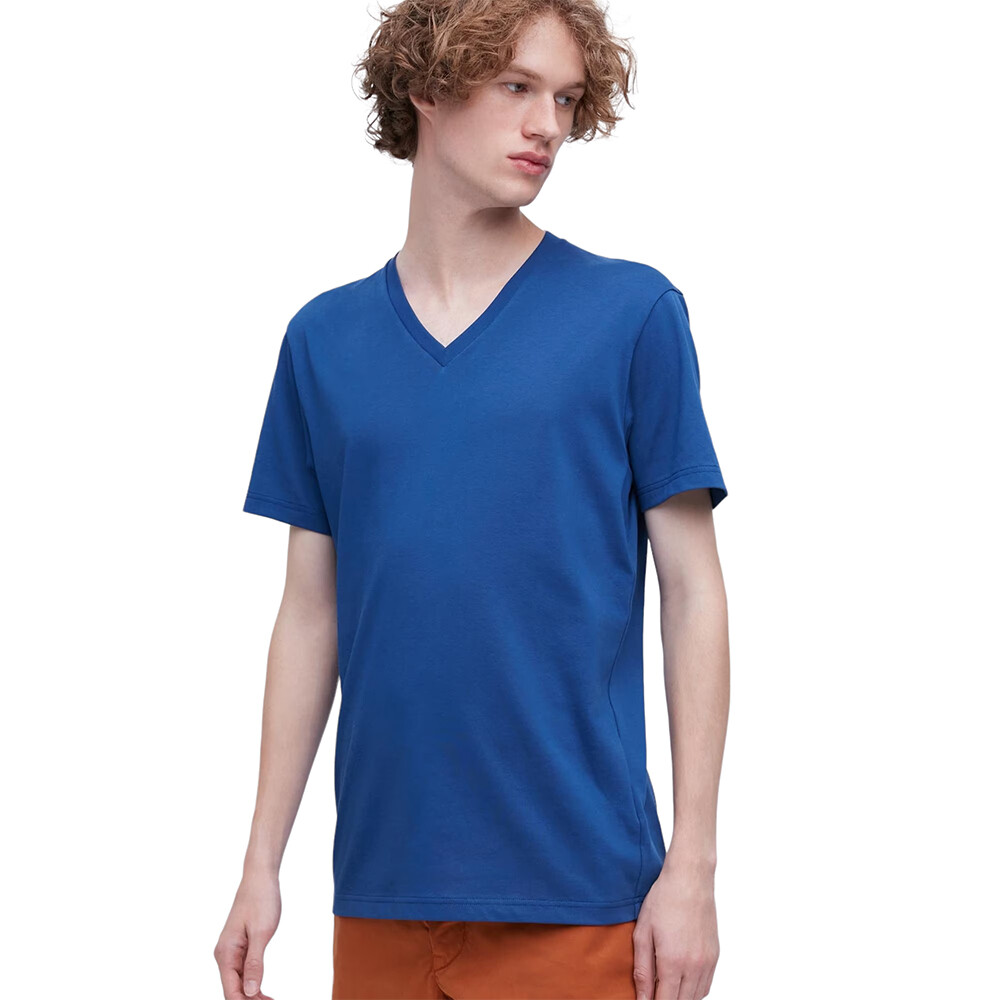

Футболка Uniqlo Dry Color V-Neck Short-Sleeve, ярко-синий