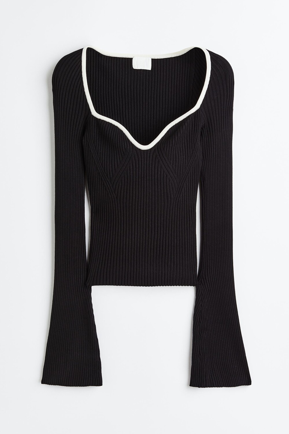 

Свитер H&M Rib-knit, черный/белый