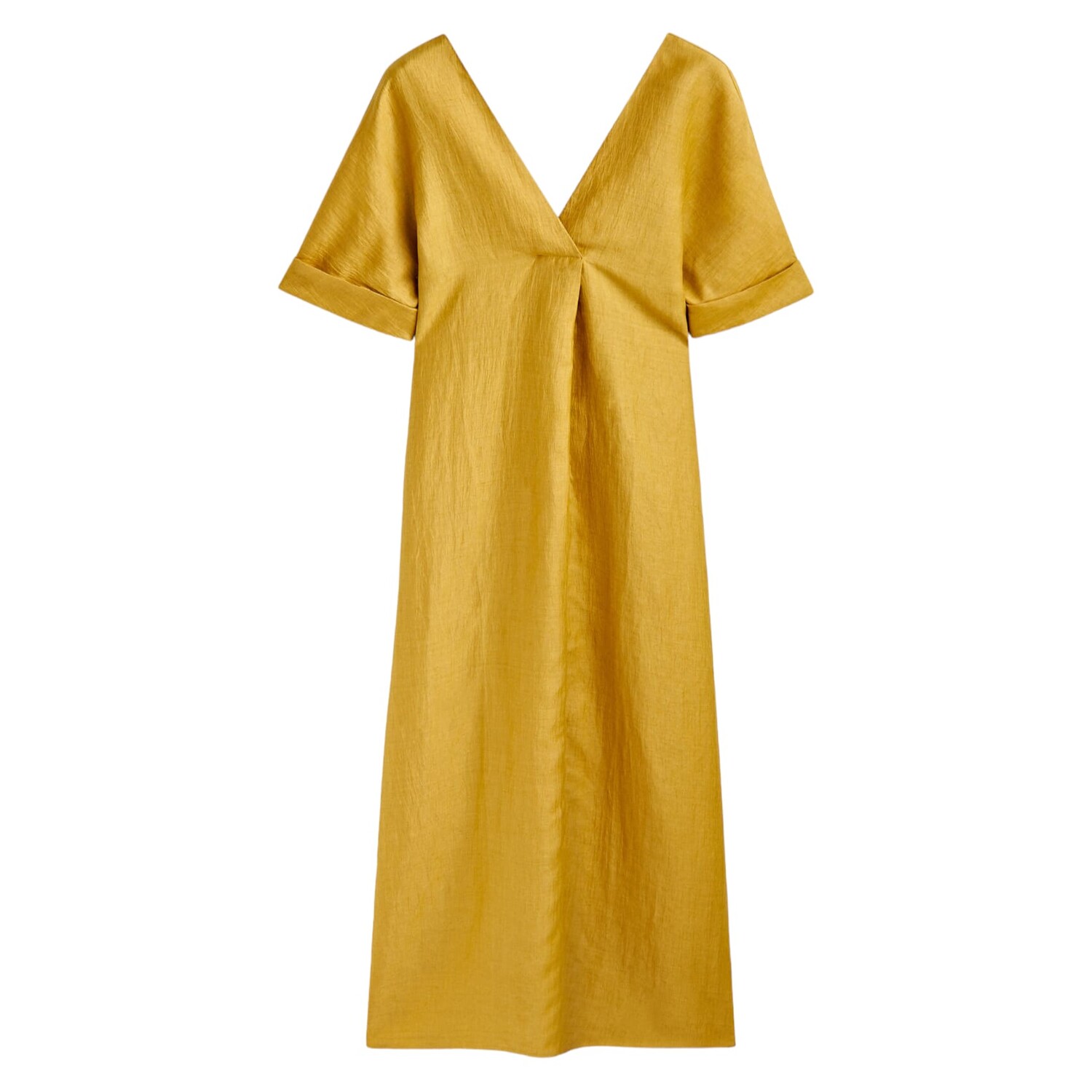

Платье-туника Massimo Dutti Creased-effect, соломенный желтый