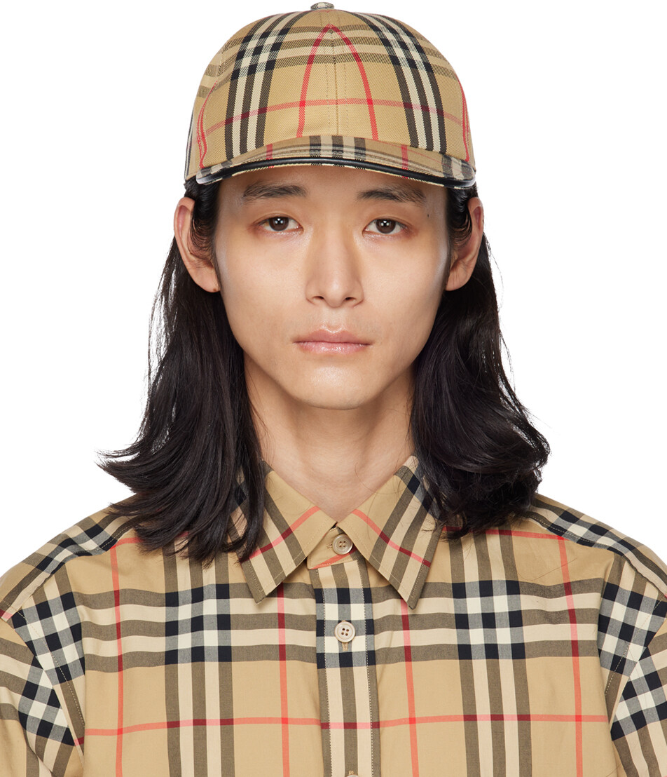 

Бежевая кепка в клетку Burberry