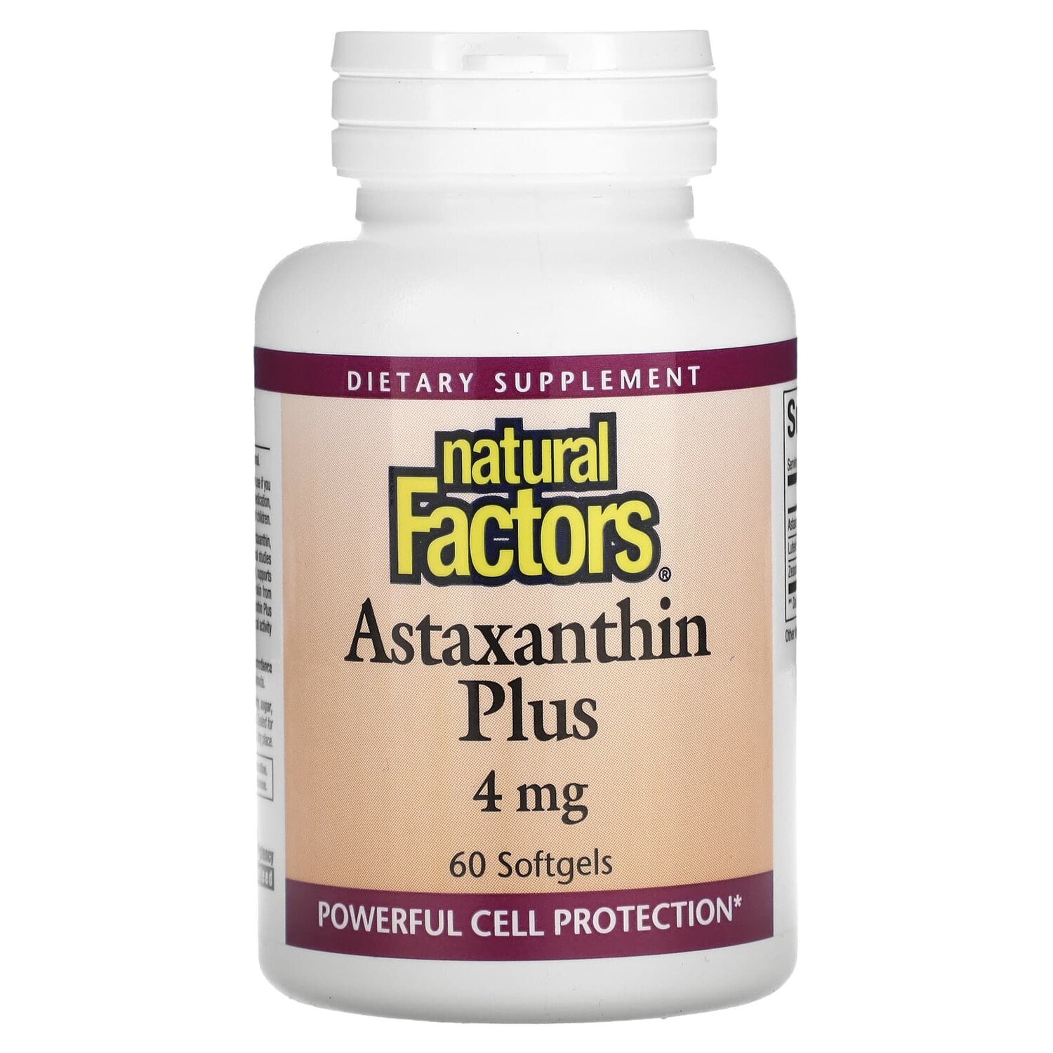 

Astaxanthin Plus, астаксантин, 4 мг, 60 капсул, Natural Factors