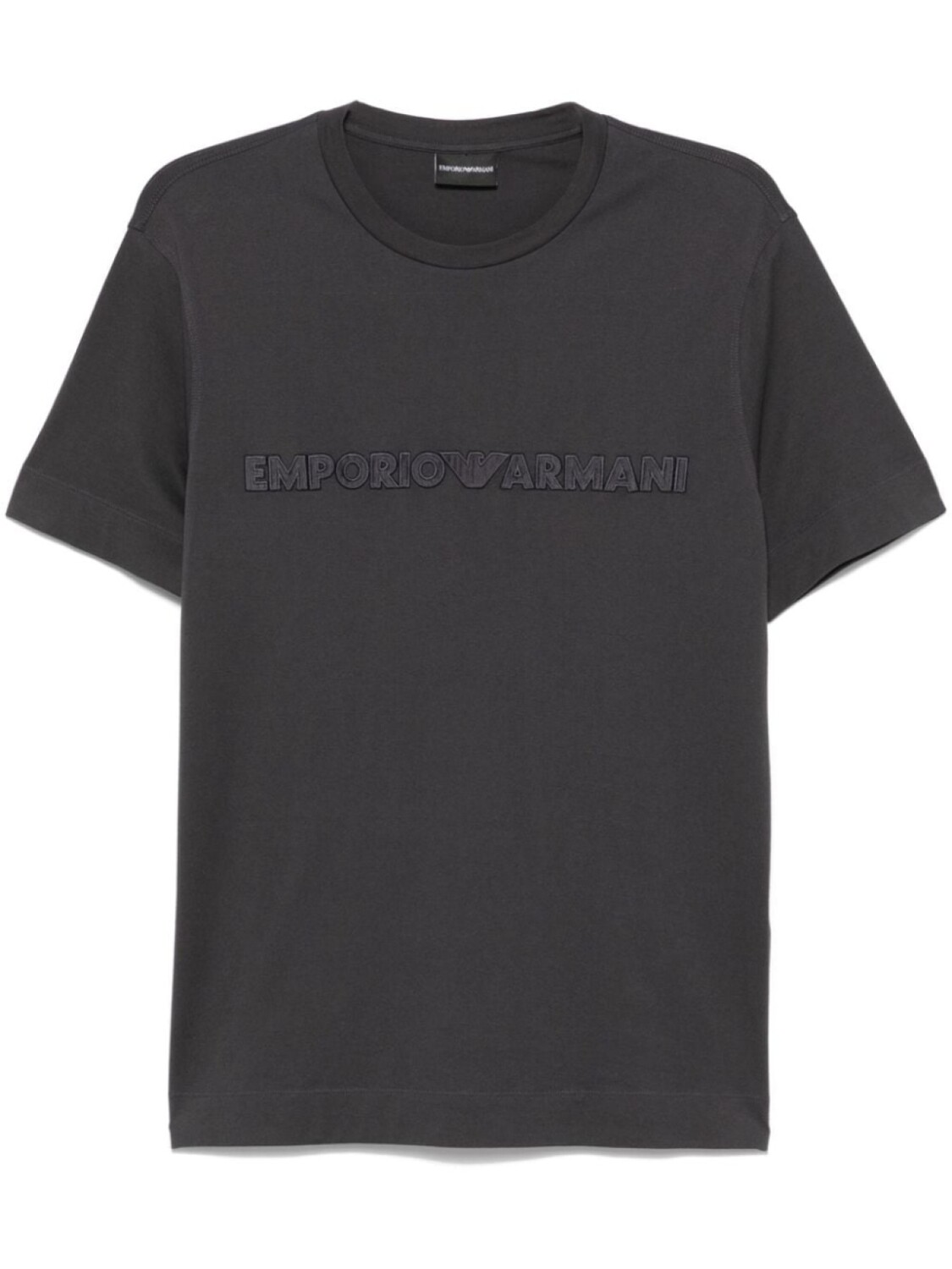 

Emporio Armani футболка с вышитым логотипом, серый