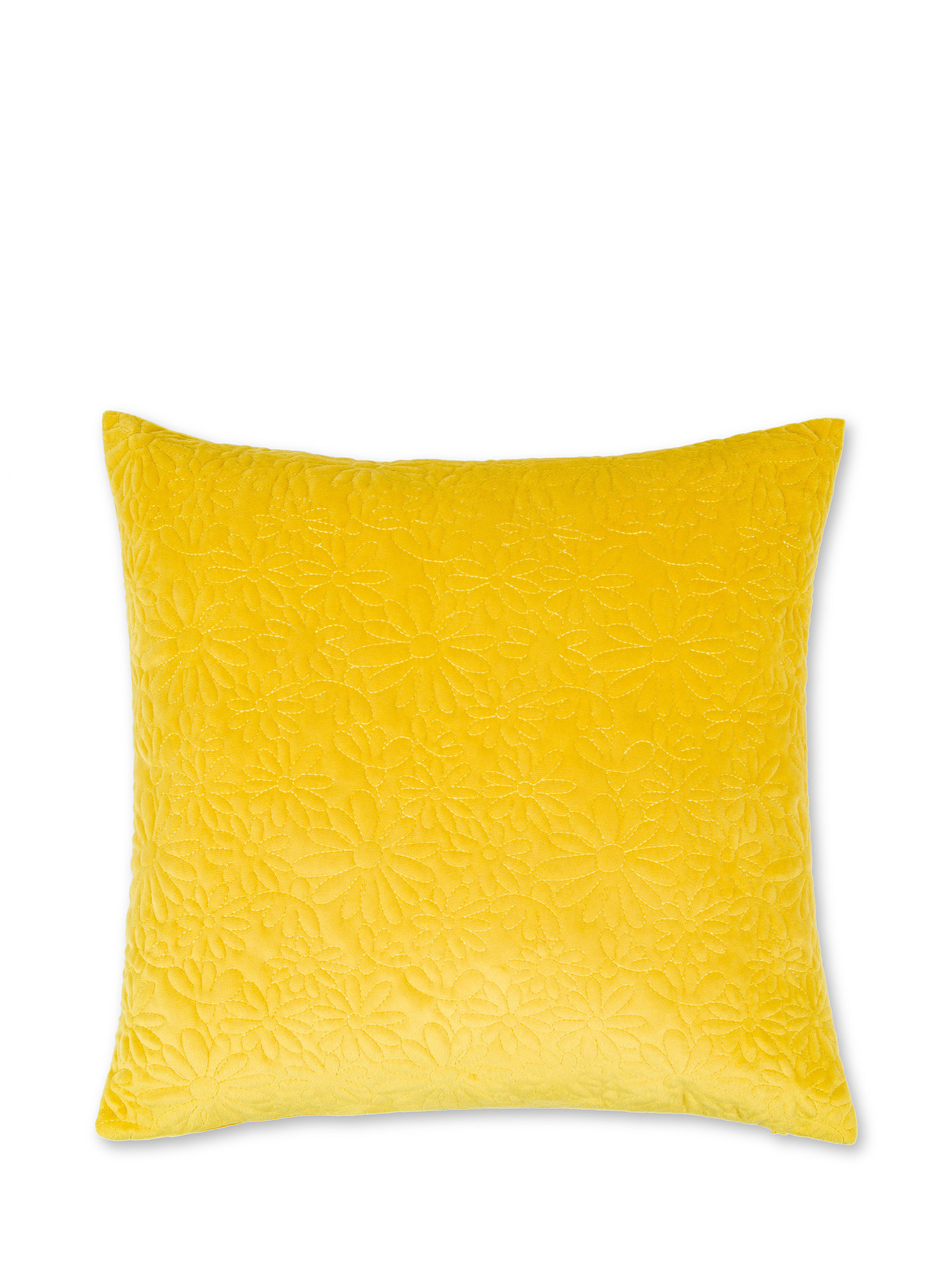 Однотонное стеганое бархатное одеяло 45х45см Coincasa, желтый
