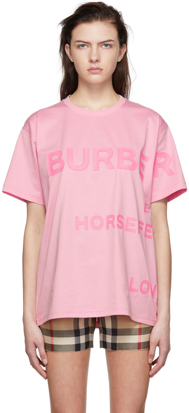 

Розовая хлопковая футболка Burberry