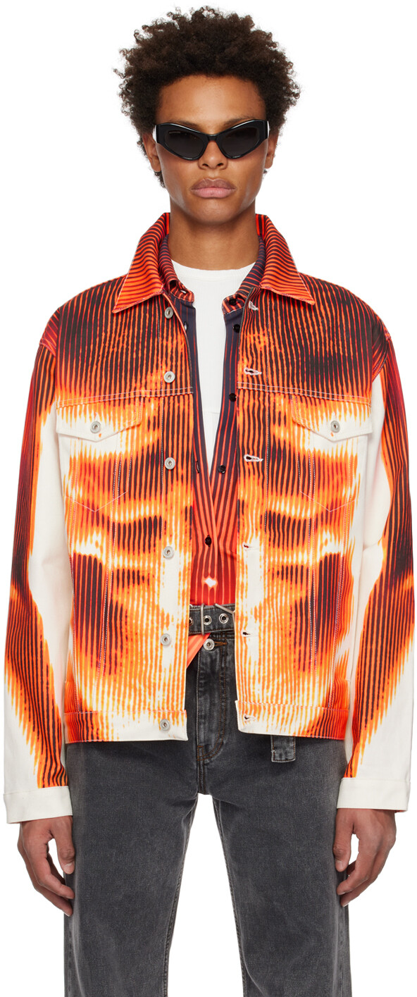 

Джинсовая куртка SSENSE Exclusive White & Orange Jean Paul Gaultier Edition Y/Project