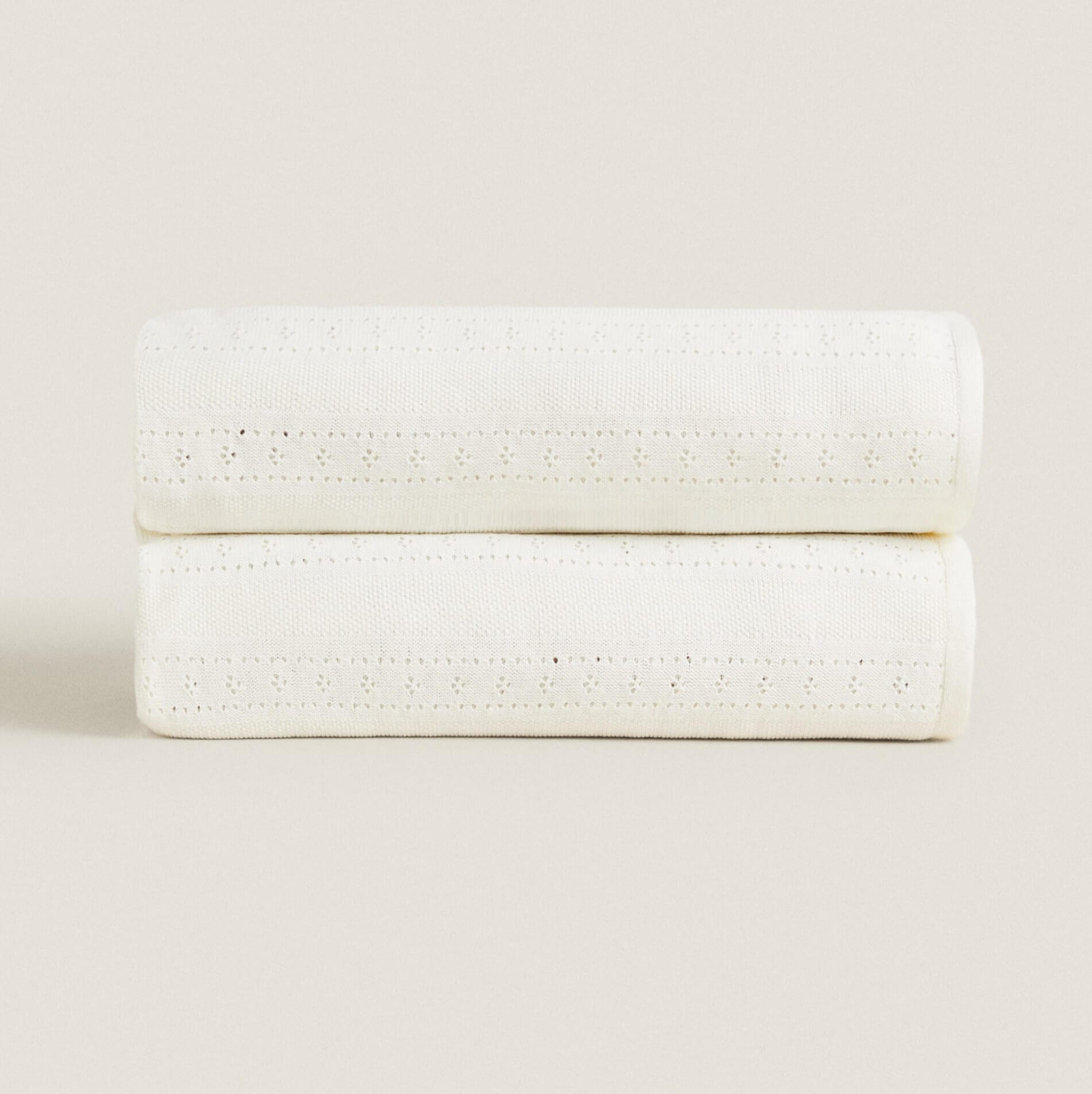 

Одеяло детское Zara Home Pointelle Cotton, кремово-белый