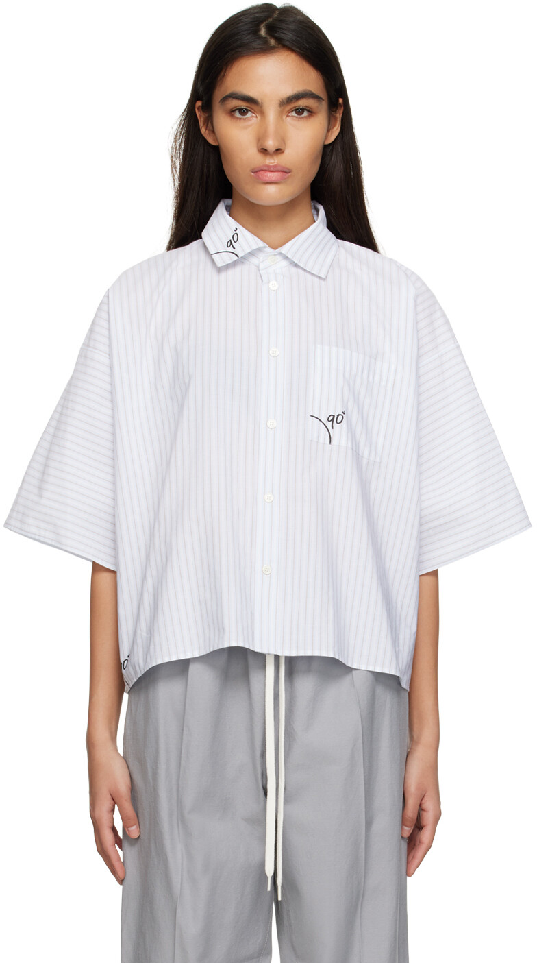 

Белая рубашка в тонкую полоску MM6 Maison Margiela