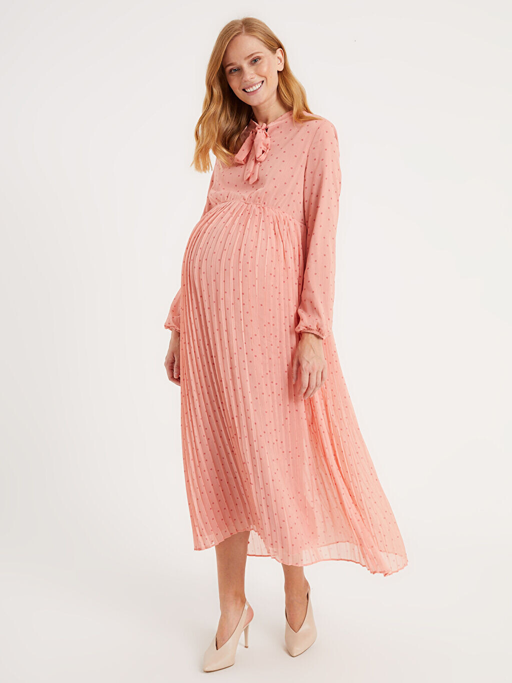 

Длинное шифоновое платье в горошек для беременных LC Waikiki Maternity