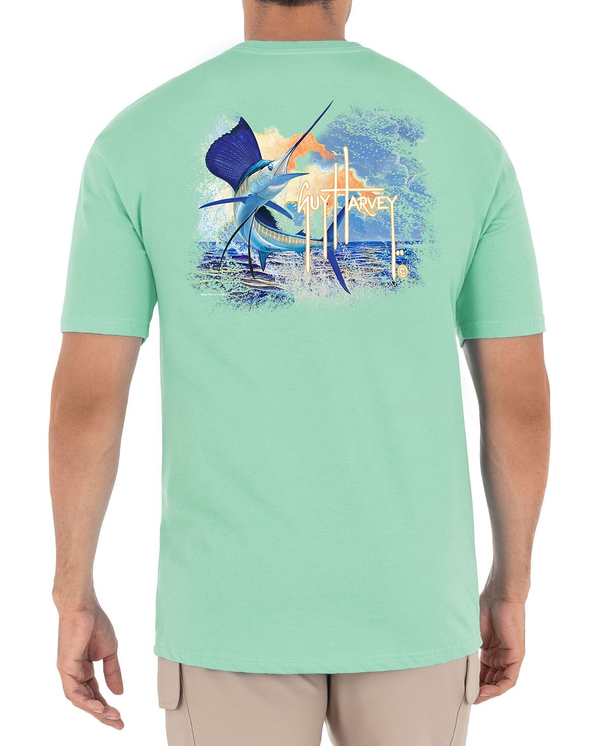 

Мужская футболка с логотипом sunset sailfish logo Guy Harvey, мульти