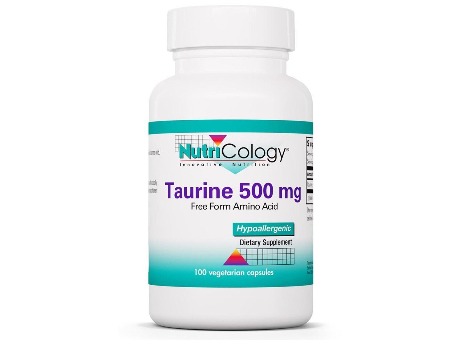 

Nutricology, Таурин 500 мг, 100 вегетарианских капсул