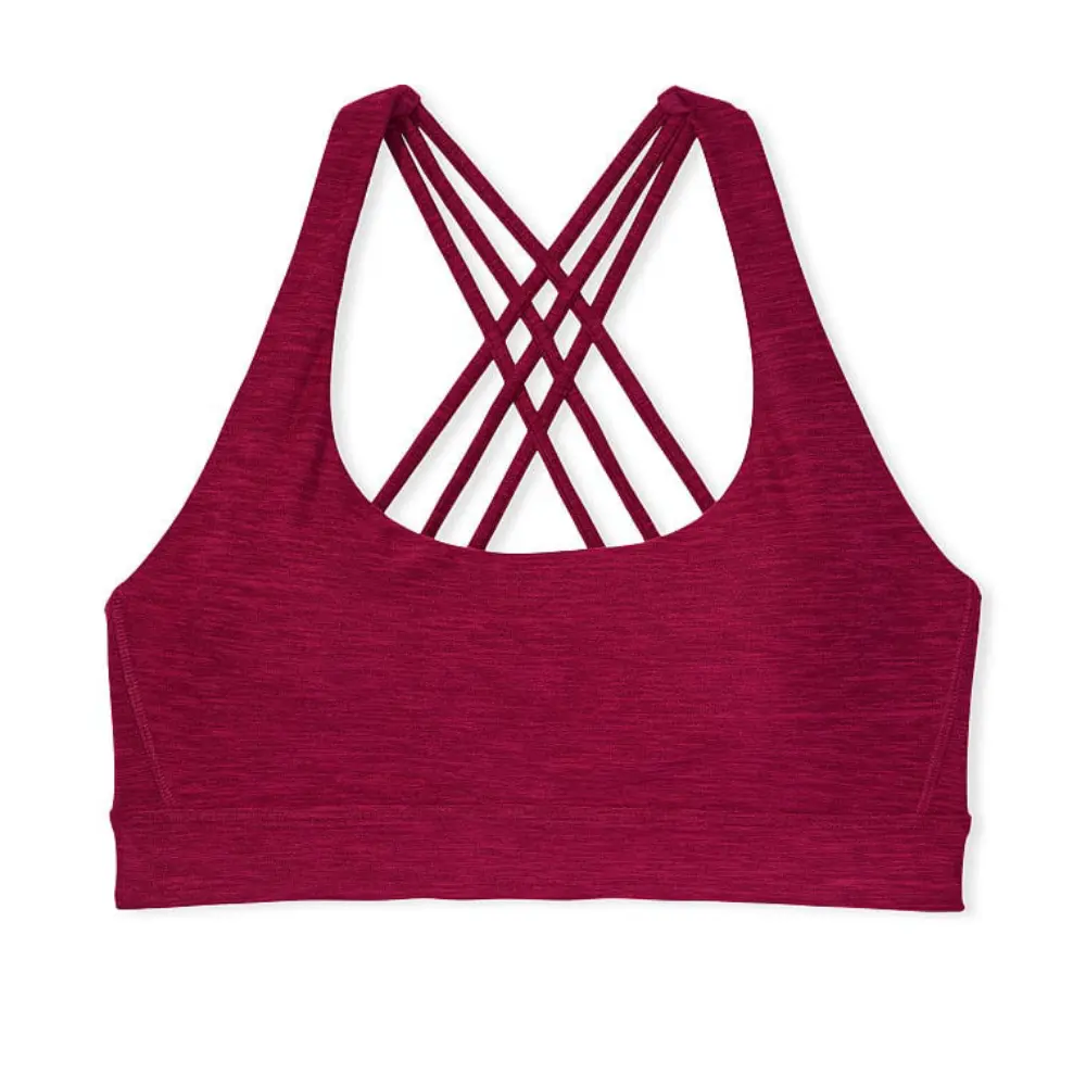 

Спортивный бюстгальтер Victorias Secret Essential Strappy Sports Bra, темно-красный