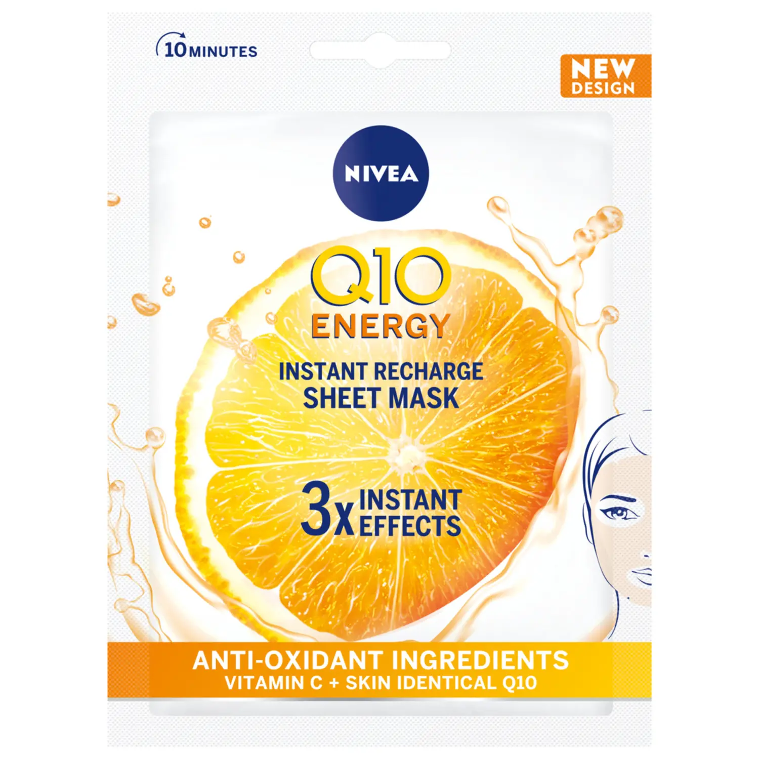 

Nivea Q10 Plus C Anti-Wrinkle + Energy маска против морщин, 1 шт.