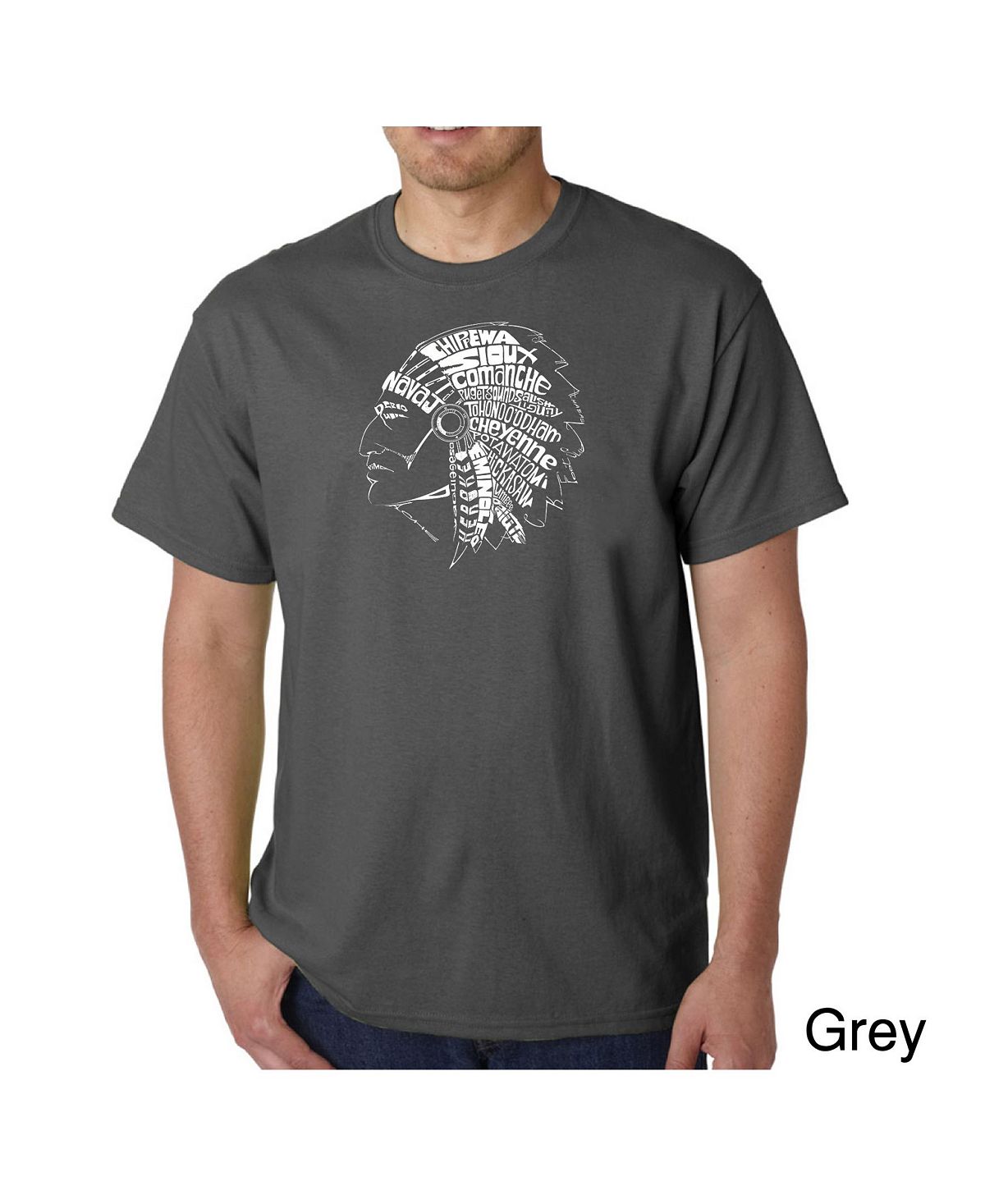 Мужская футболка с надписью word art LA Pop Art, серый сакральный оракул американских индейцев