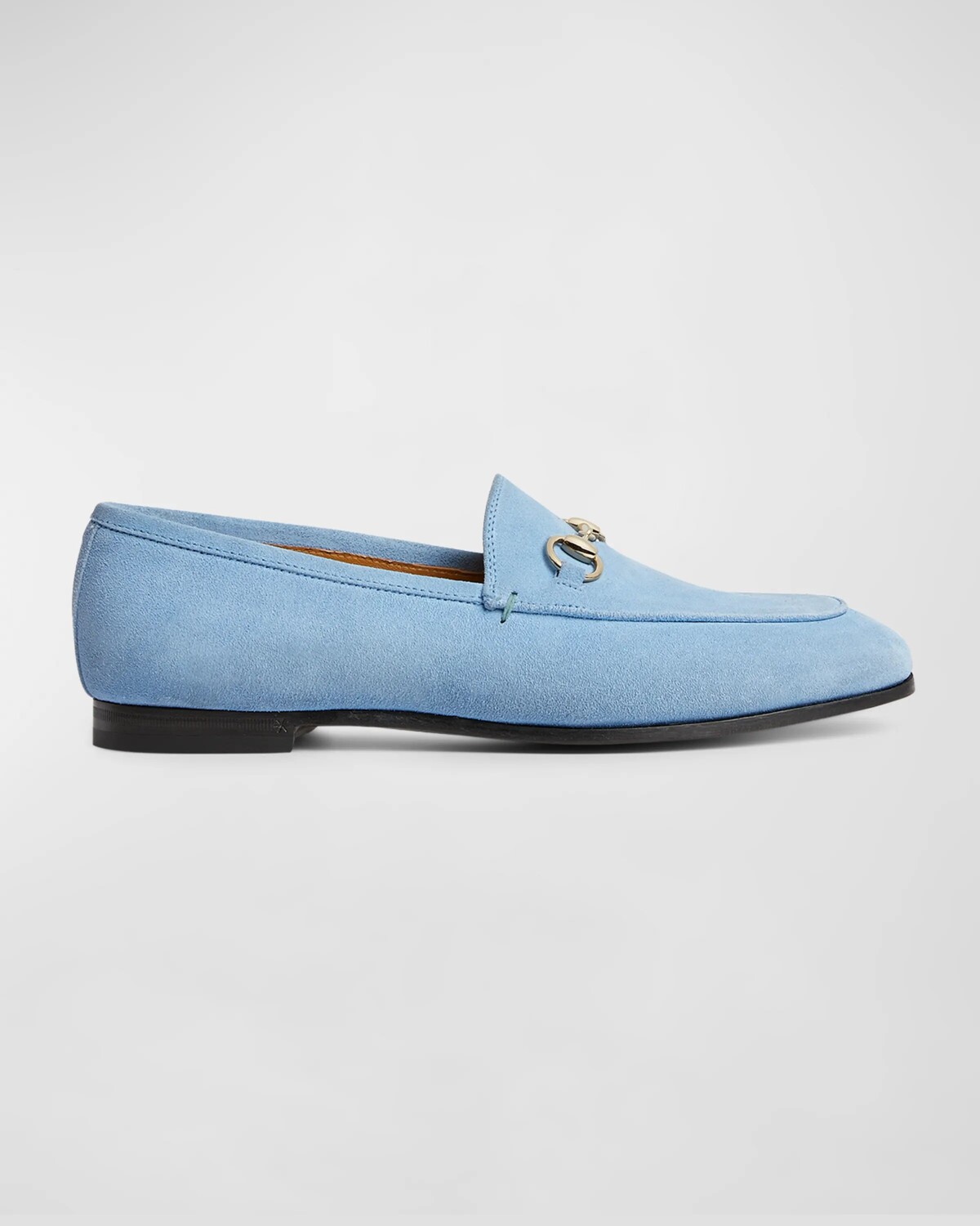 

Замшевые лоферы Jordaan с конской пряжкой Gucci, цвет Glacial Blue