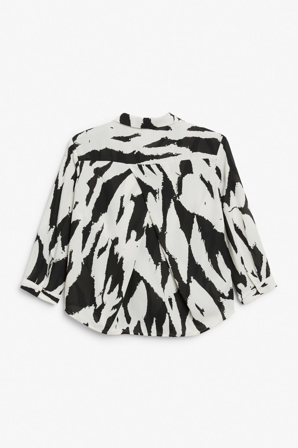

Блузка Monki из струящегося крепа с абстрактным тигром, черный/белый