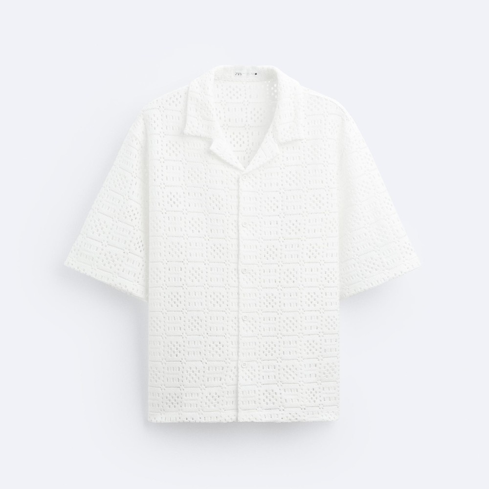 Рубашка Zara Crochet, белый рубашка zara crochet черный