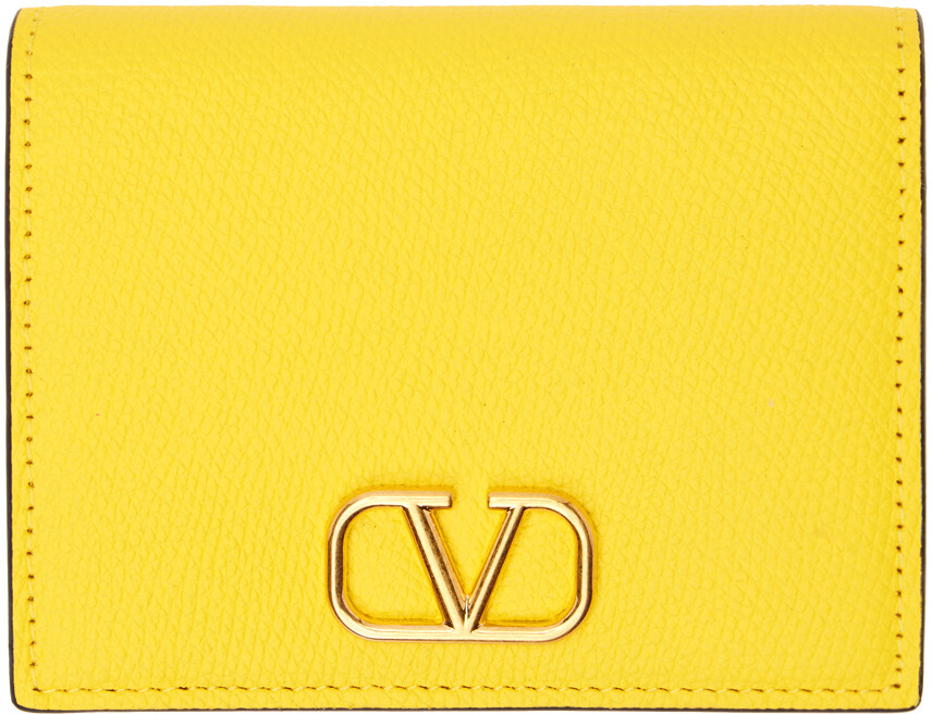 

Желтый компактный бумажник VLogo Valentino Garavani