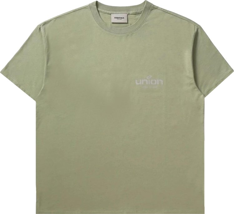 Футболка Fear of God Essentials x Union Vintage Tee 'Vintage Army', зеленый - фото