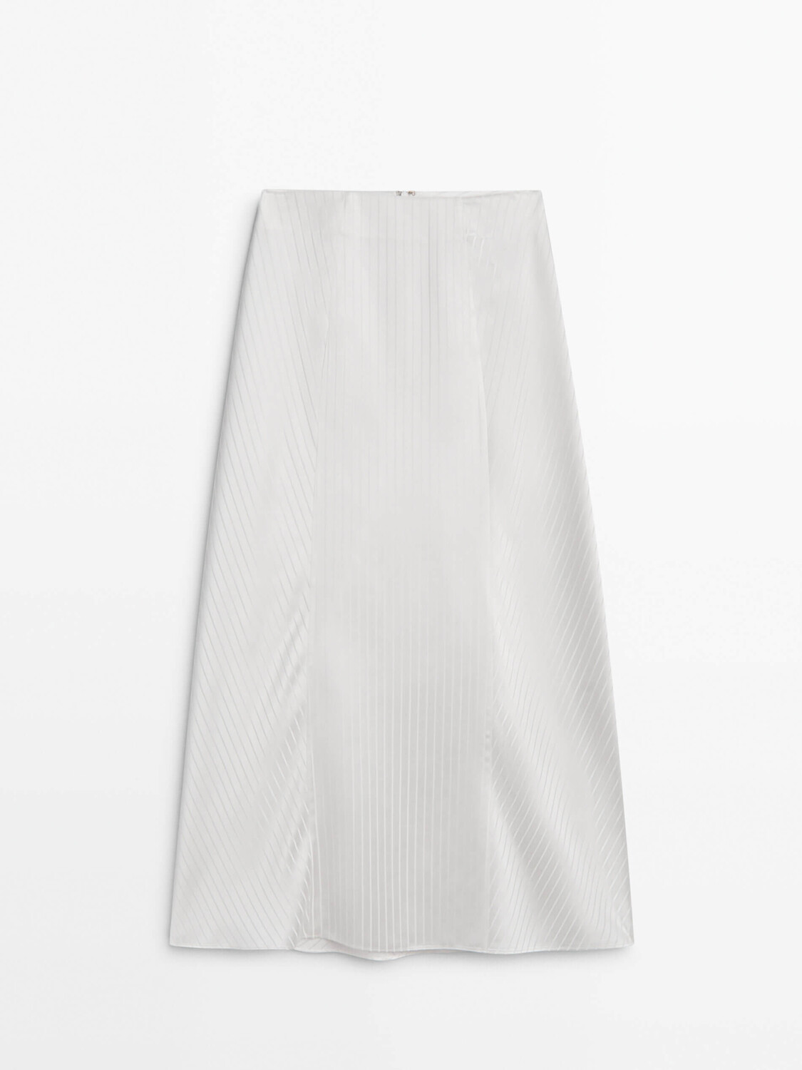 

Юбка Massimo Dutti Studio Satin With Asymmetric Stripes, белый