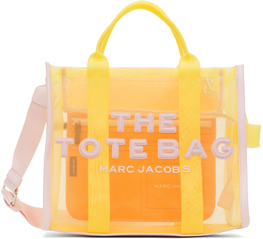 

Желто-розовая большая сумка-тоут The Tote Bag среднего размера Marc Jacobs, Розовый