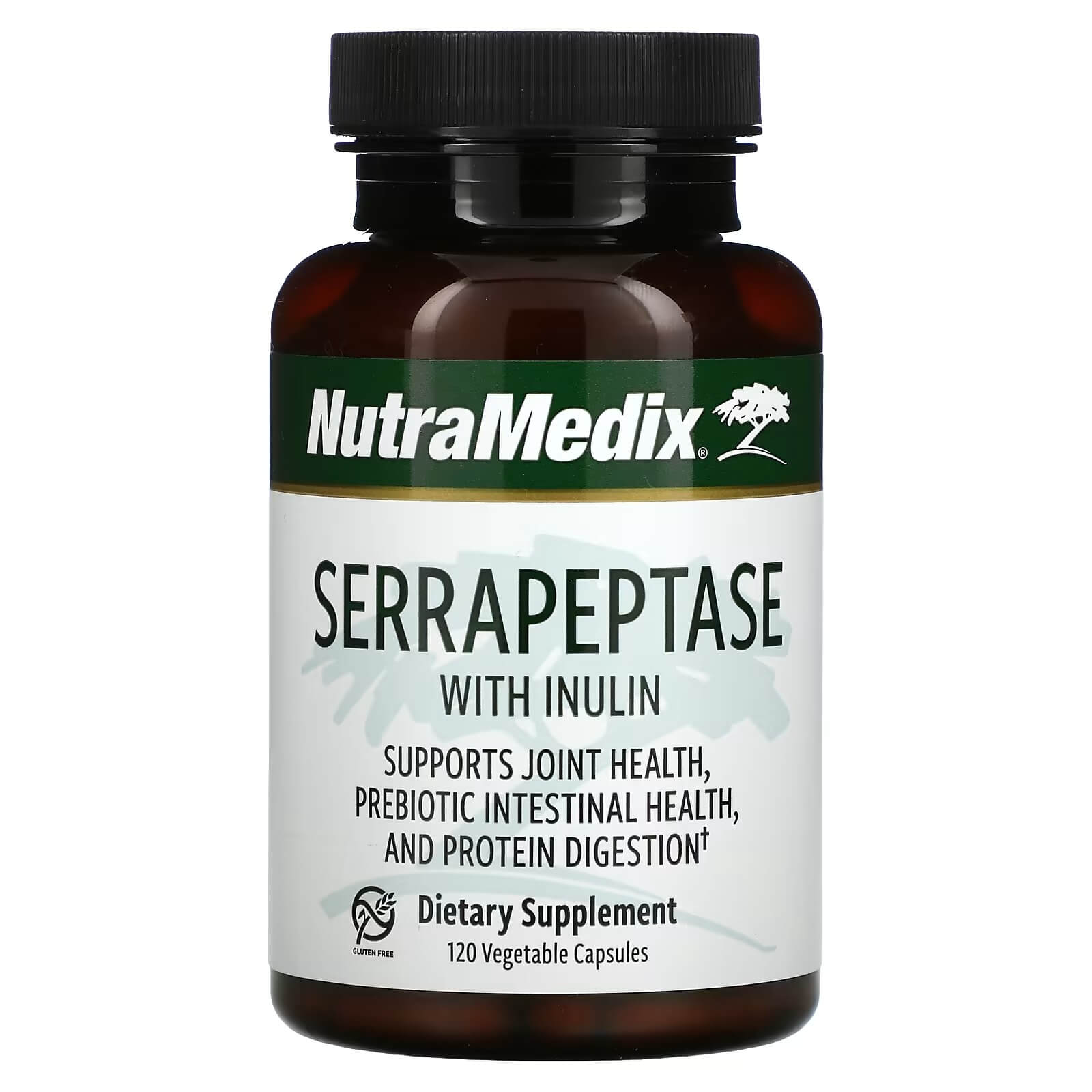 Серрапептаза с инулином NutraMedix 500 мг, 120 растительных капсул nutramedix малат магния 120 растительных капсул